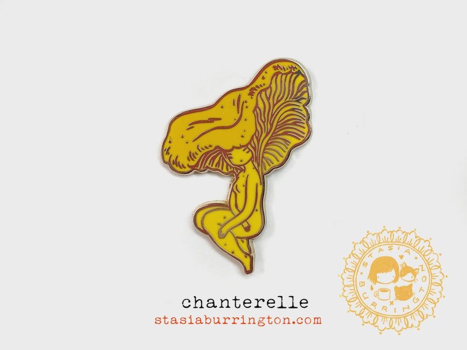 Mushroom Girl (Chanterelle) Enamel Pin