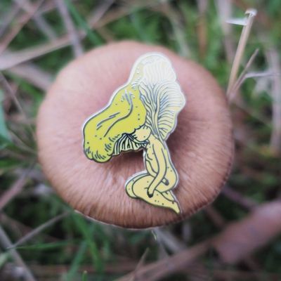 Mushroom Girl (Chanterelle) Enamel Pin