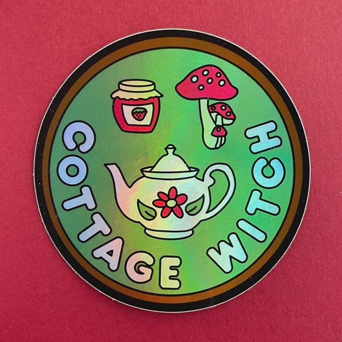 Cottage Witch Holographic Sticker