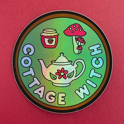 Cottage Witch Holographic Sticker