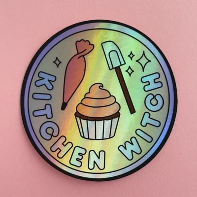 Kitchen Witch Holographic Sticker