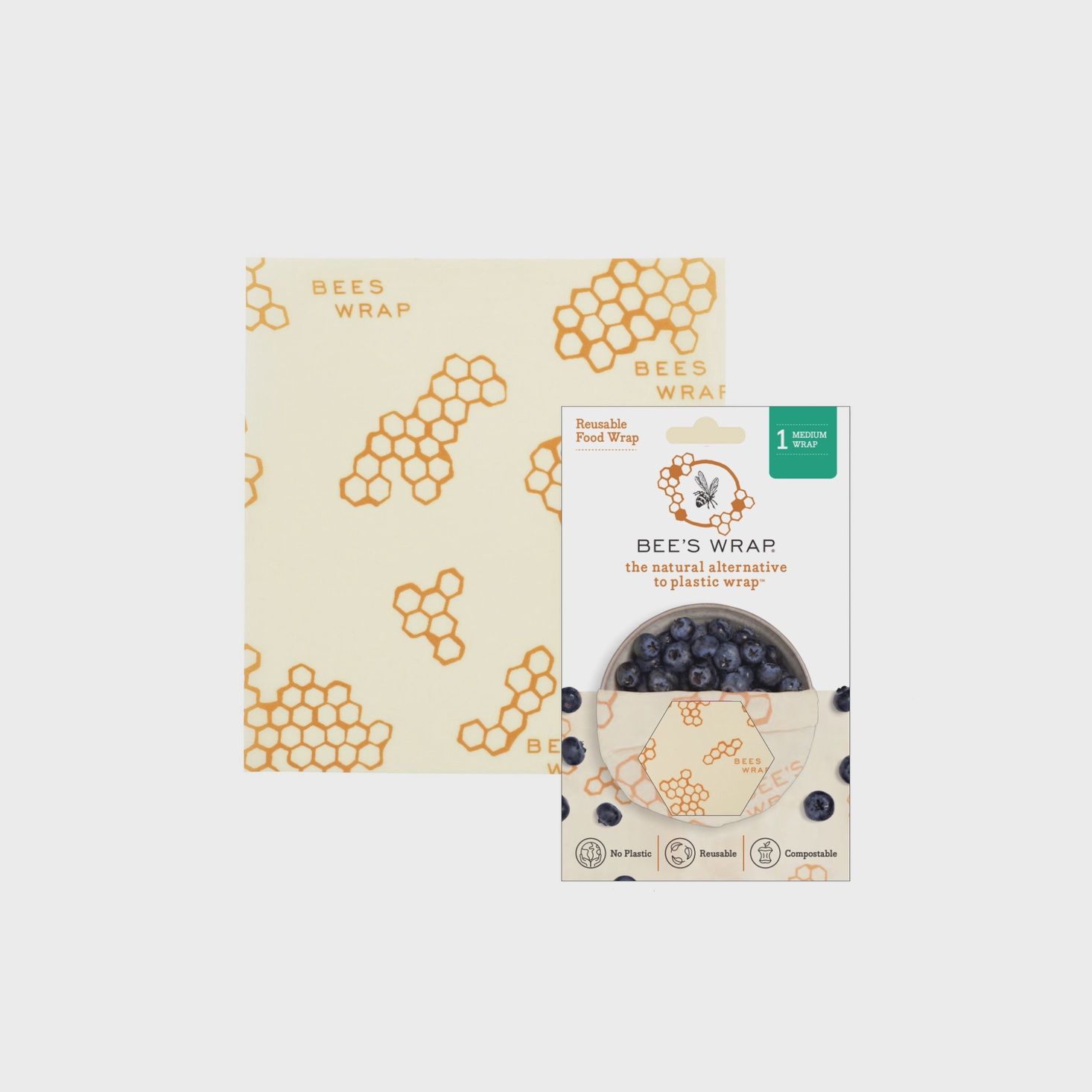 Bee&#39;s Wrap Single Medium Wrap - Honeycomb