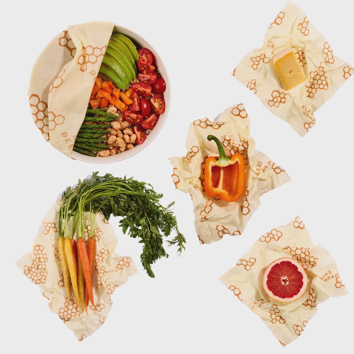 Bee&#39;s Wrap Assorted 5-pack, Style: Honeycomb