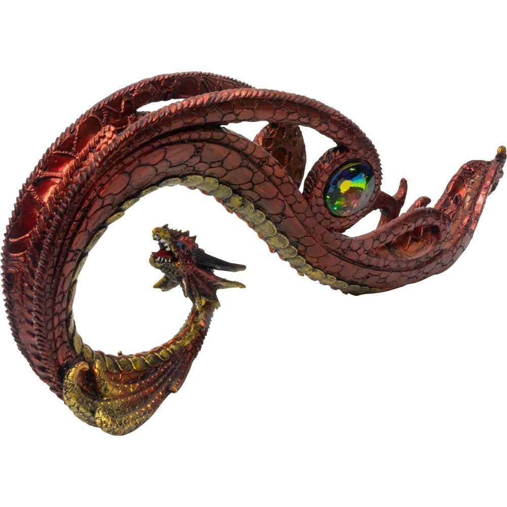 Red Dragon Polyresin Incense Holder