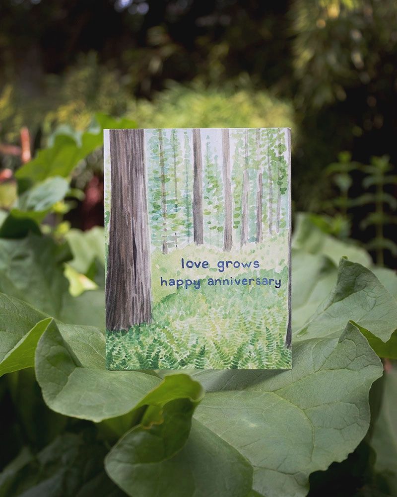 Love Grows - Watercolor Anniversary Card - Love Card