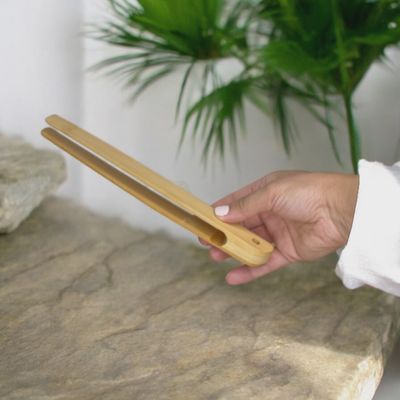 10in Bamboo Tongs