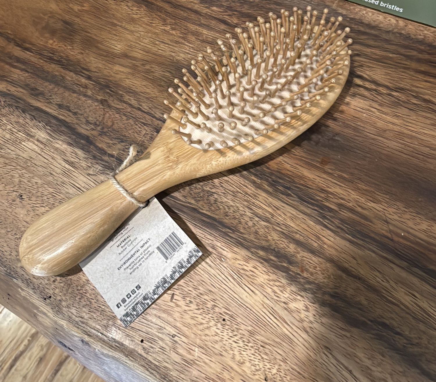 Bamboo Paddle Hairbrush, Style: Spa Round