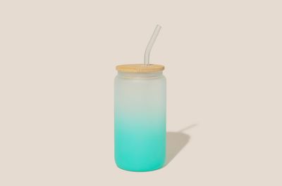 Reusable Glass Can Cup + Straw