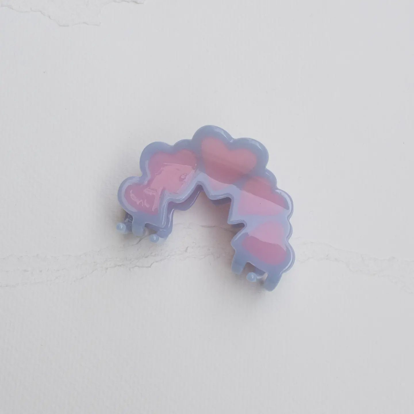 Cellulose Acetate Arch Shape Heart Hair Claw Clip, Type: Sky/Pink
