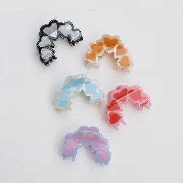 Cellulose Acetate Arch Shape Heart Hair Claw Clip