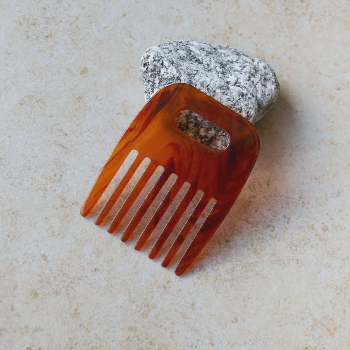 Cellulose Acetate Hair Comb, Type: Dark Amber