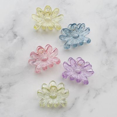Cellulose Acetate Glossy Clear Floral Hair Claw Clip