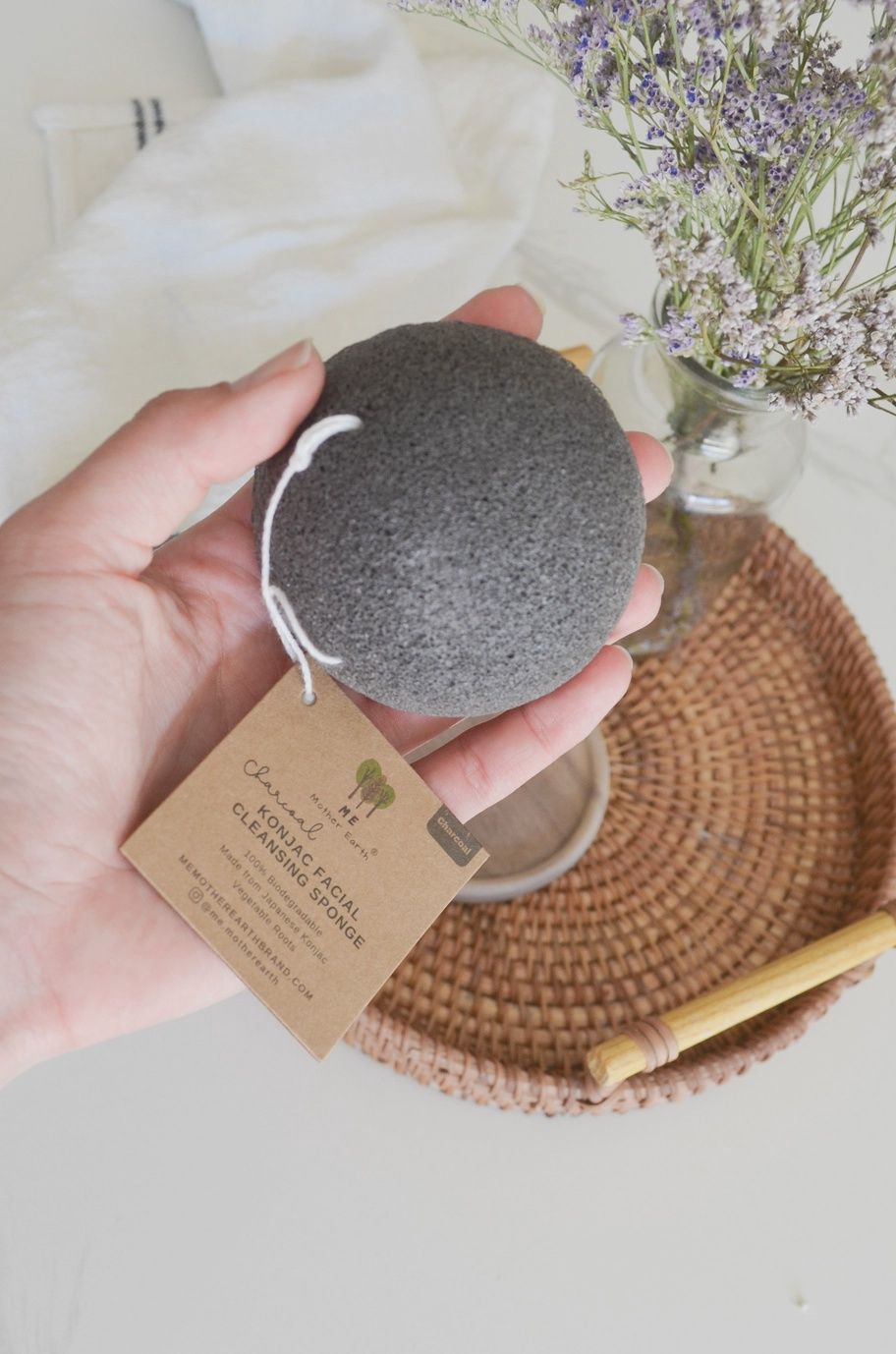 Biodegradable Konjac Sponge, Type: Charcoal