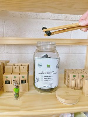 Biodegradable Vegan Charcoal Bamboo Dental Floss Refill