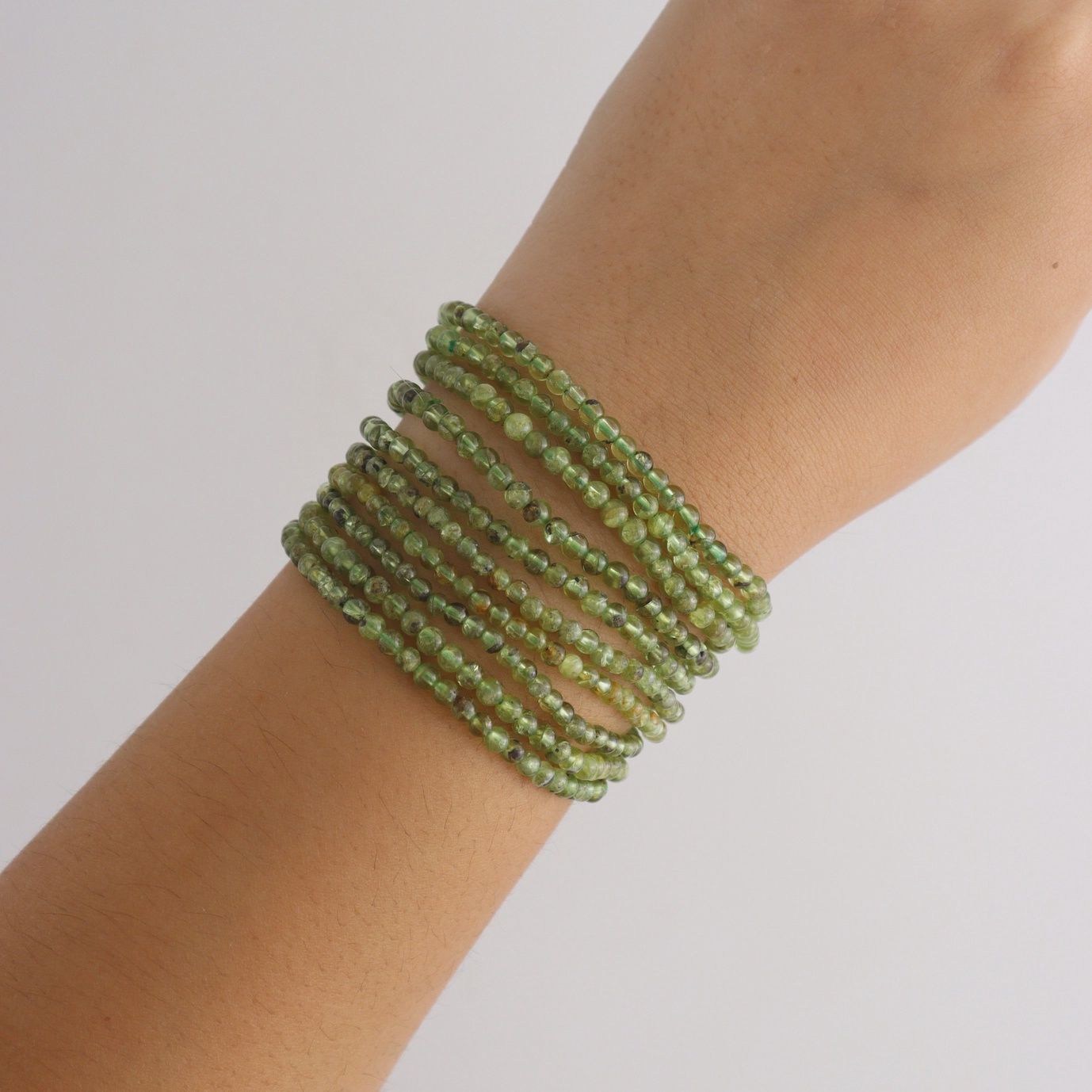 4mm Peridot Beaded Stretch Bracelet