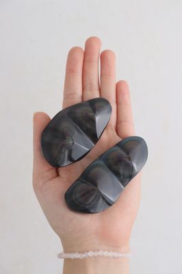 Rainbow Obsidian Double Heart