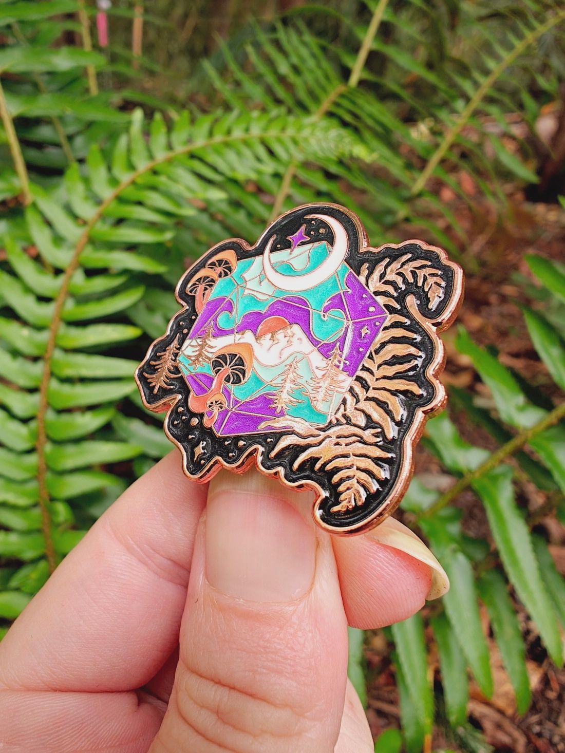 Divine D20 Enamel Pin