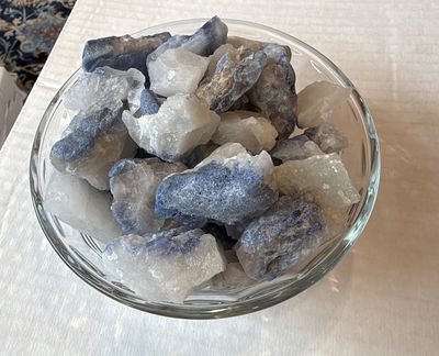 Dumortierite in Quartz Raw (by piece)