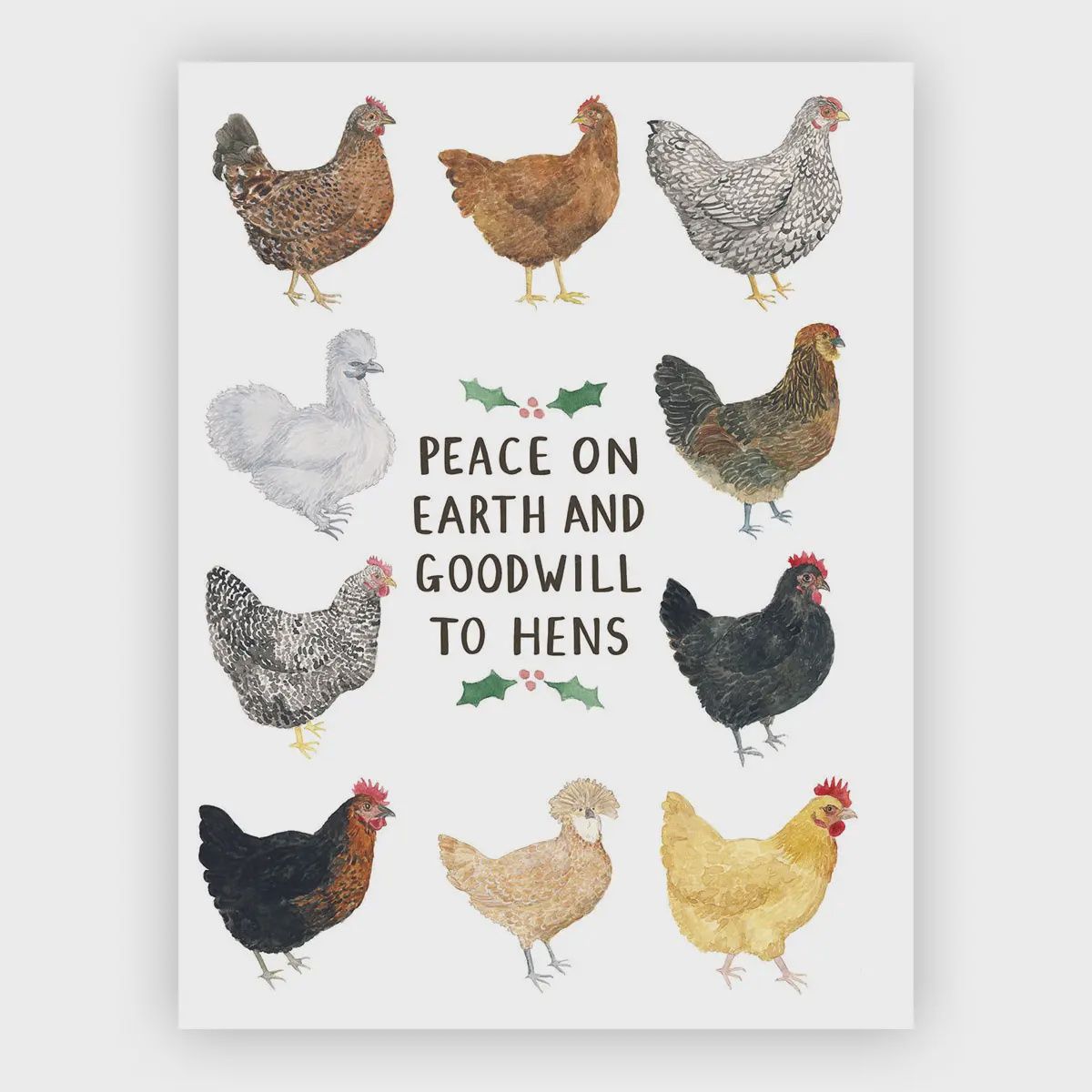 Chickens Christmas Card - Holiday Greeting Card