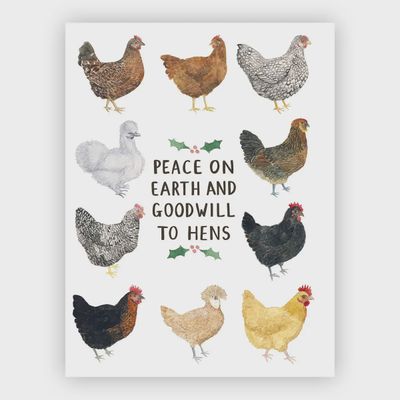 Chickens Christmas Card - Holiday Greeting Card