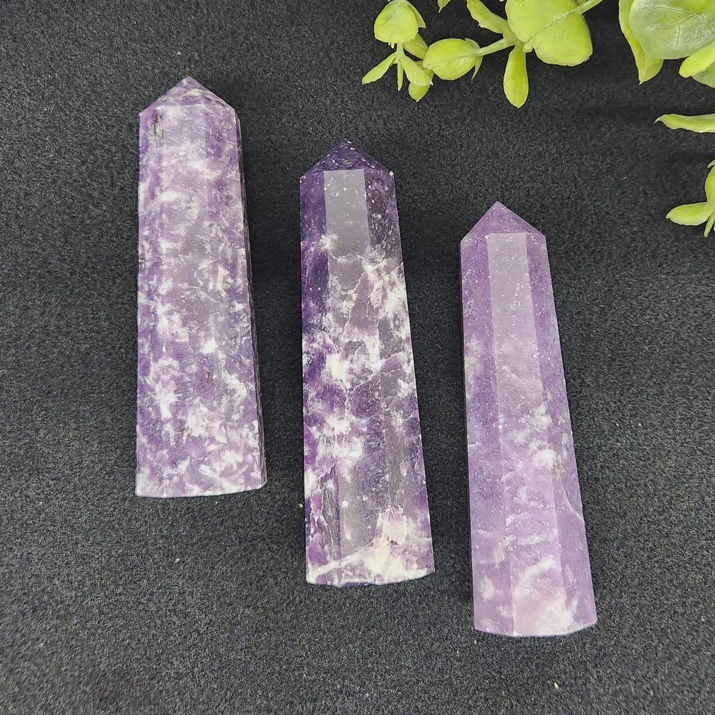 Lepidolite 8-Side Faceted Tower