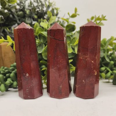 Red Jasper 8-Side Faceted Tower