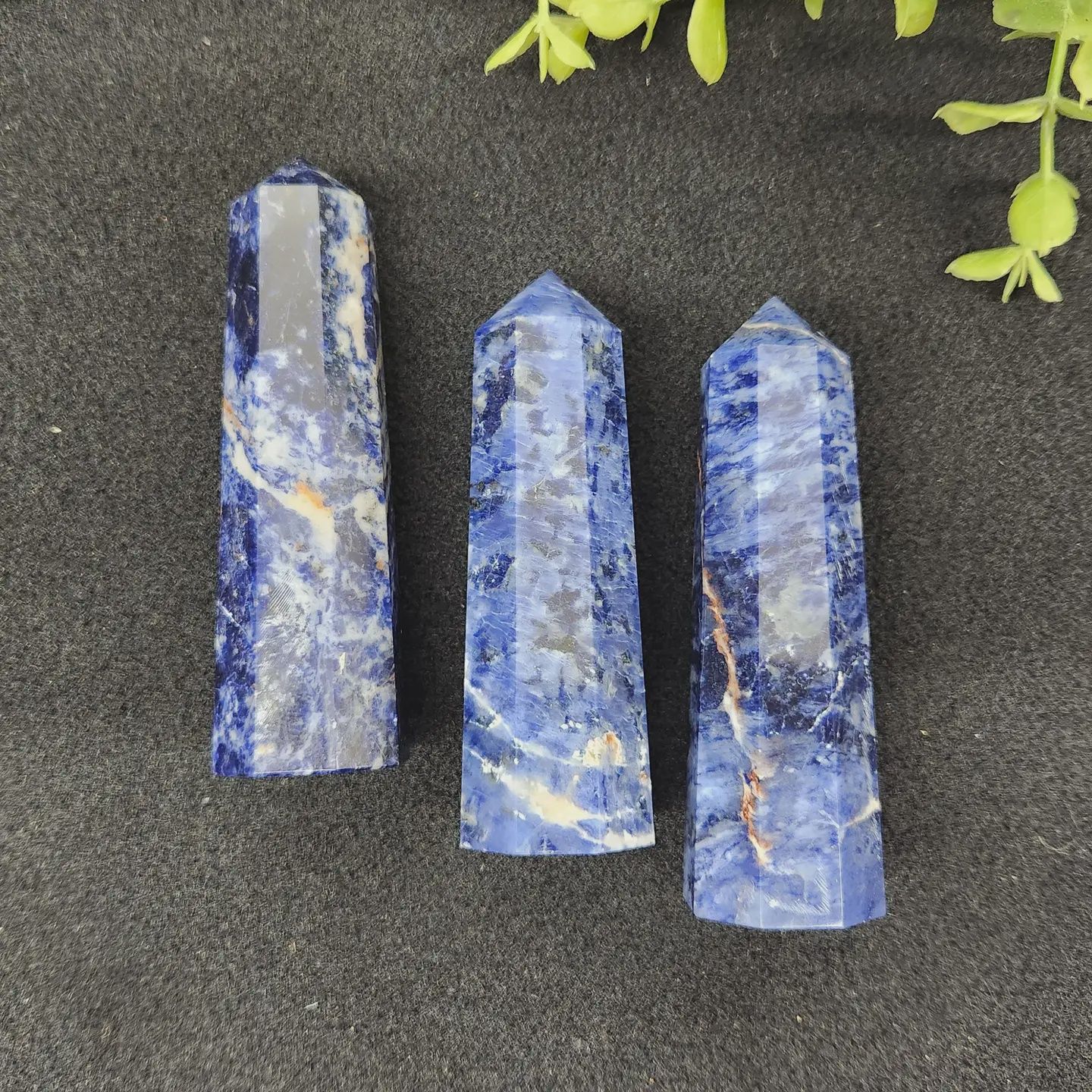 Sodalite 8-Side Faceted Tower