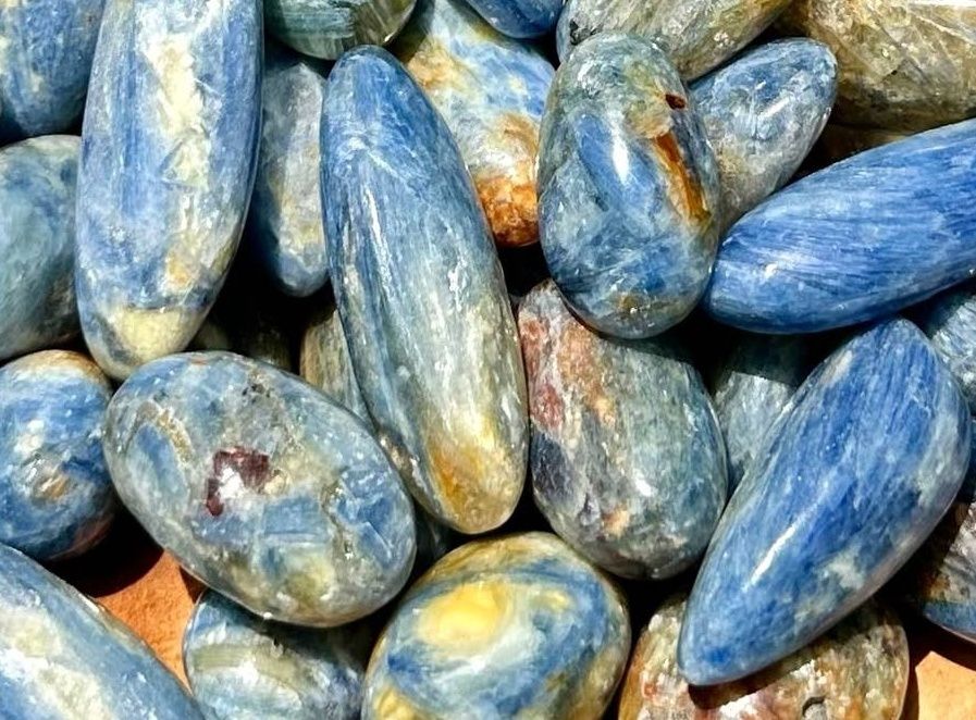 Blue Kyanite in Quartz Tumble Stone