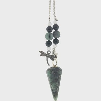 Crystal Point Pendulum w Charm