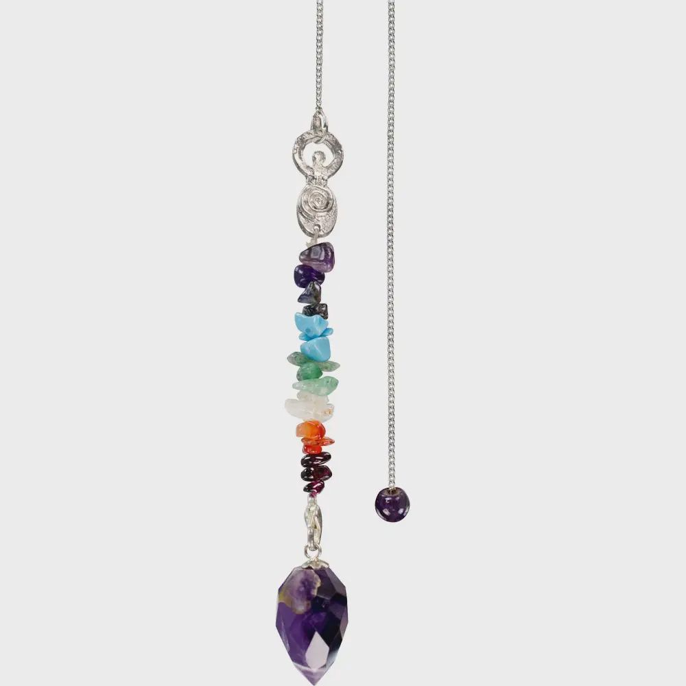 Chakra Goddess Amethyst Pendulum