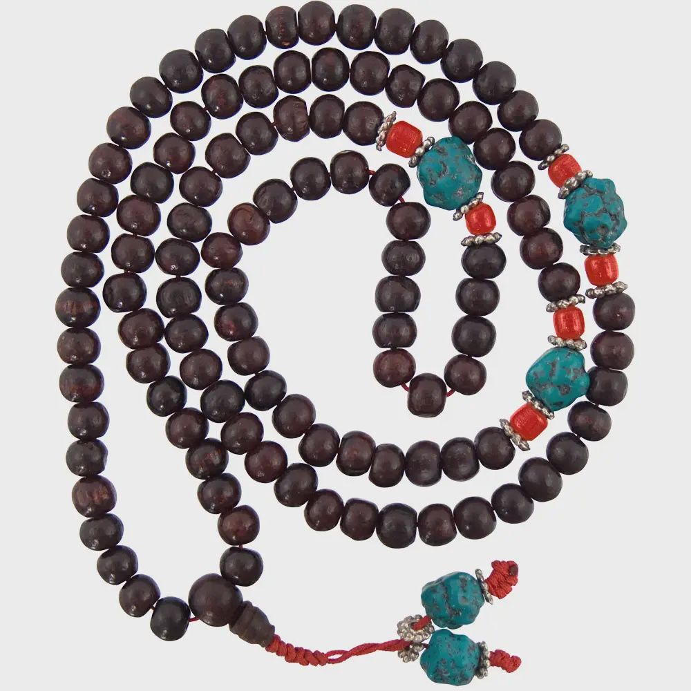 Rosewood and Turquoise Mala
