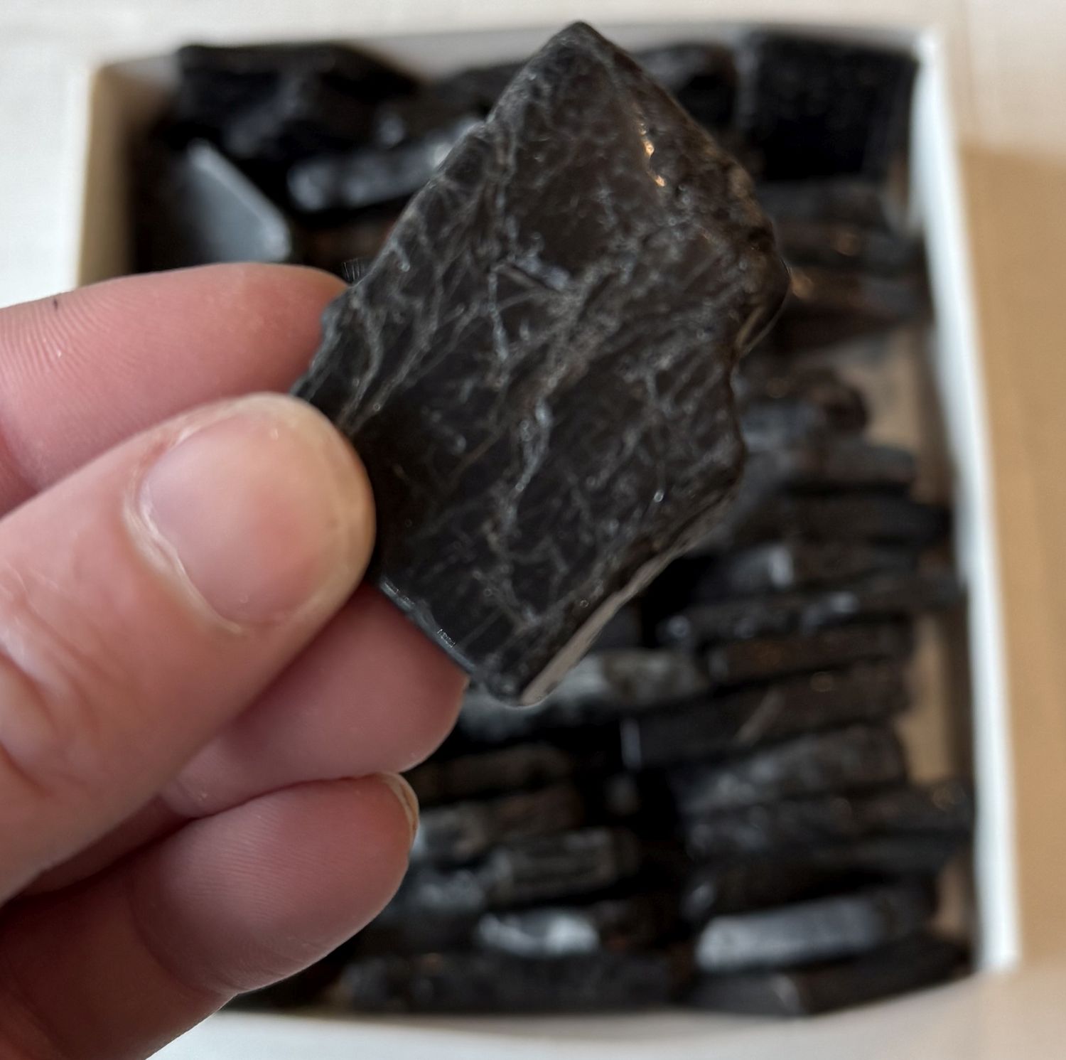 Rough Edged Black Tourmaline Pocket Stone
