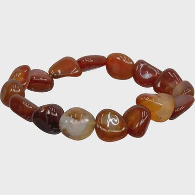Carnelian Tumble Stone Beaded Bracelet