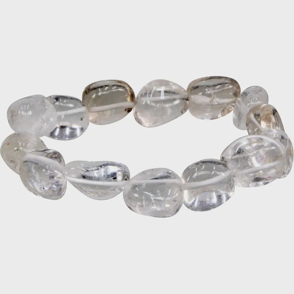 Clear Quartz Tumble Stone Beaded Bracelet