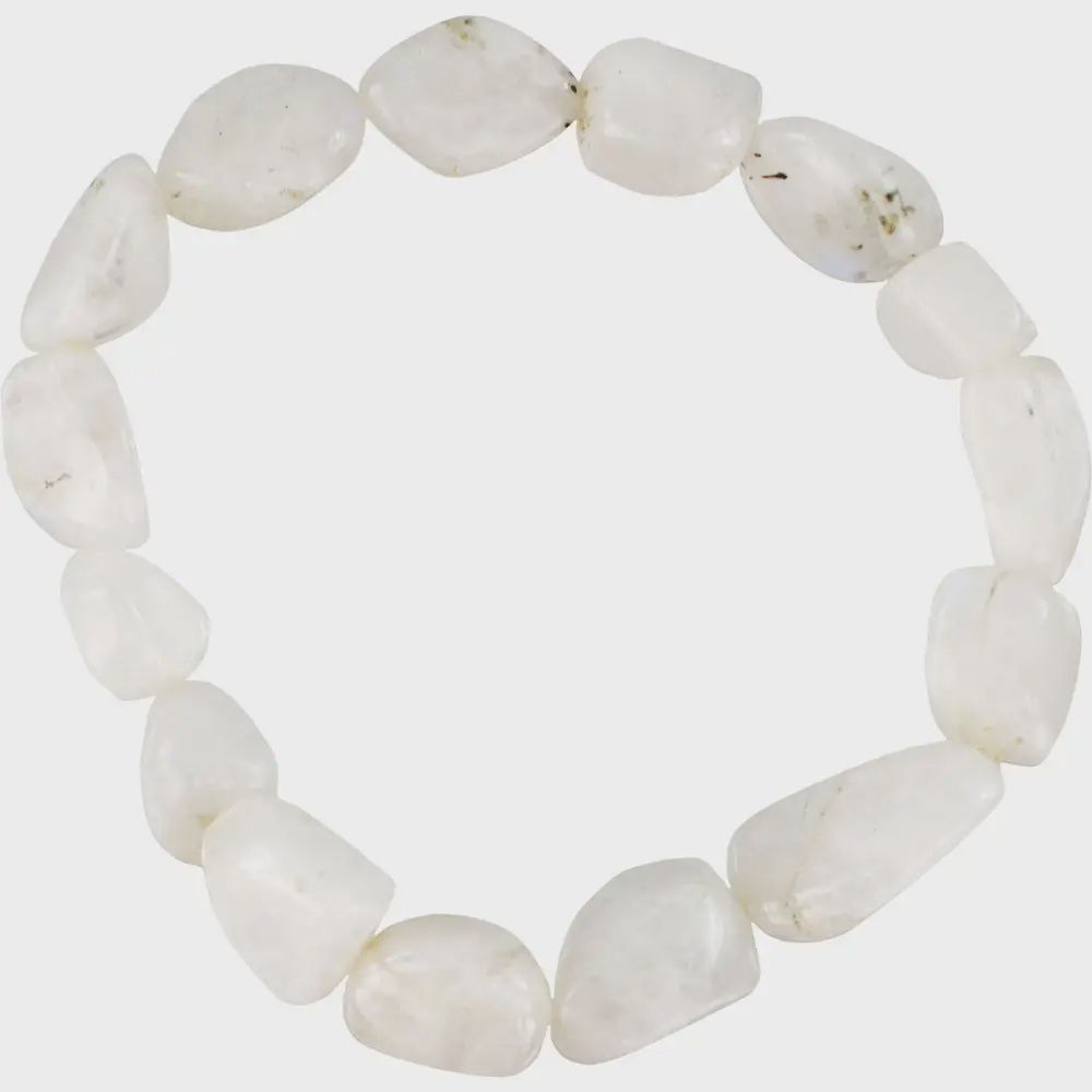 Rainbow Moonstone Tumble Stone Beaded Bracelet