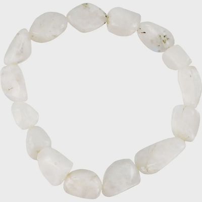 Rainbow Moonstone Tumble Stone Beaded Bracelet