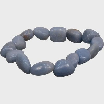 Angelite Tumble Stone Beaded Bracelet
