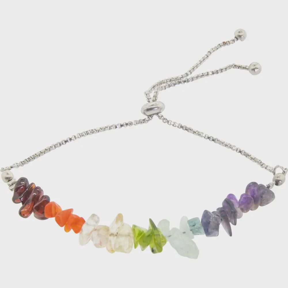 Chakra Gemstone Chip Adjustable Bracelet