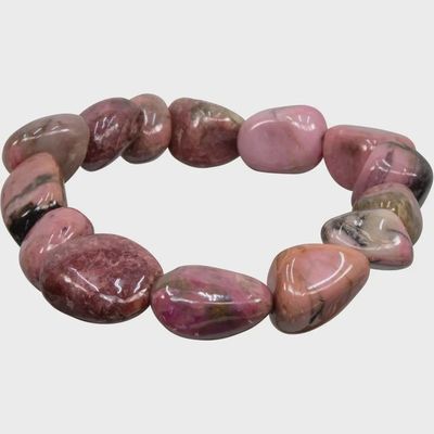 Rhodonite Tumble Stone Beaded Bracelet