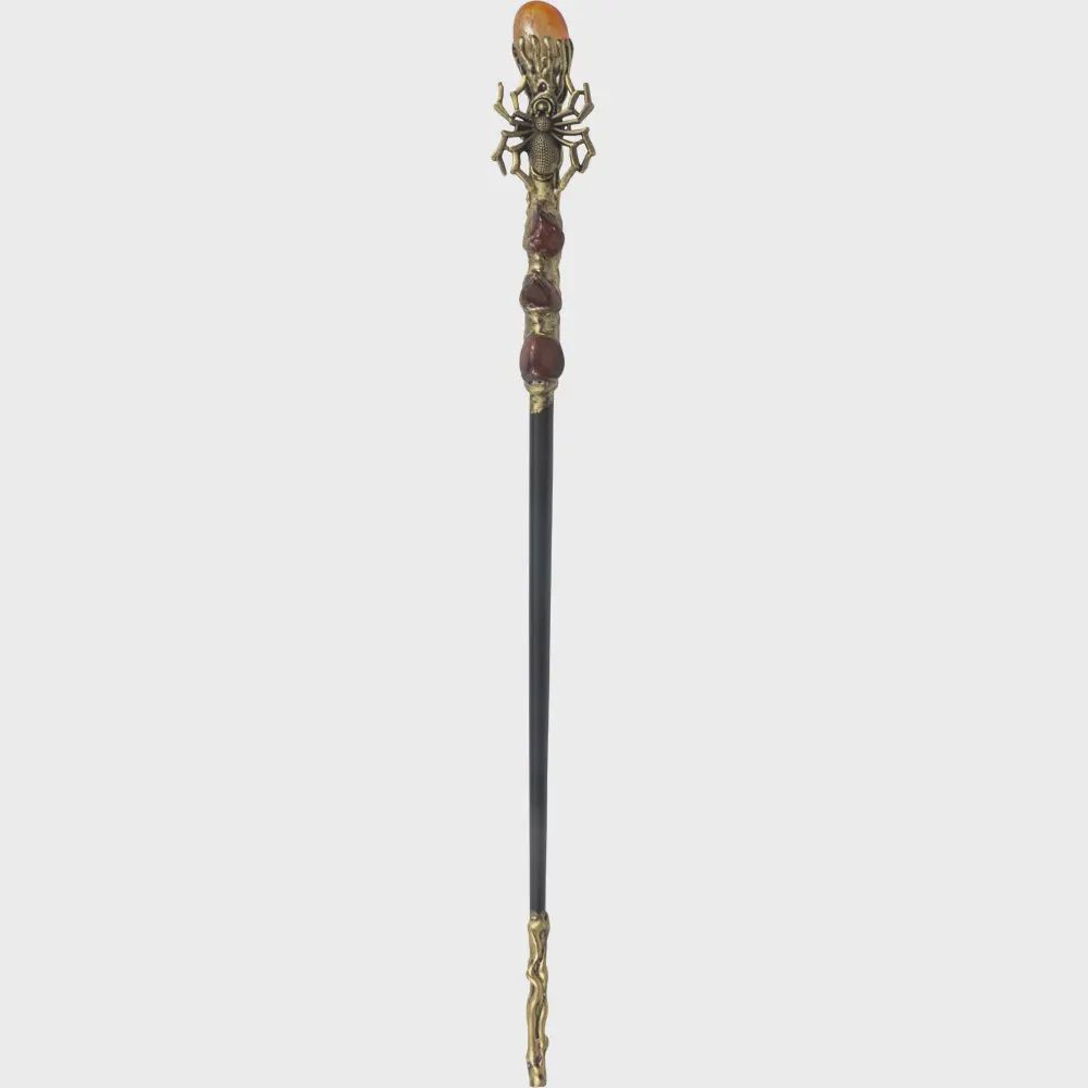 Magick Wand - Carnelian w/ Gold Spider