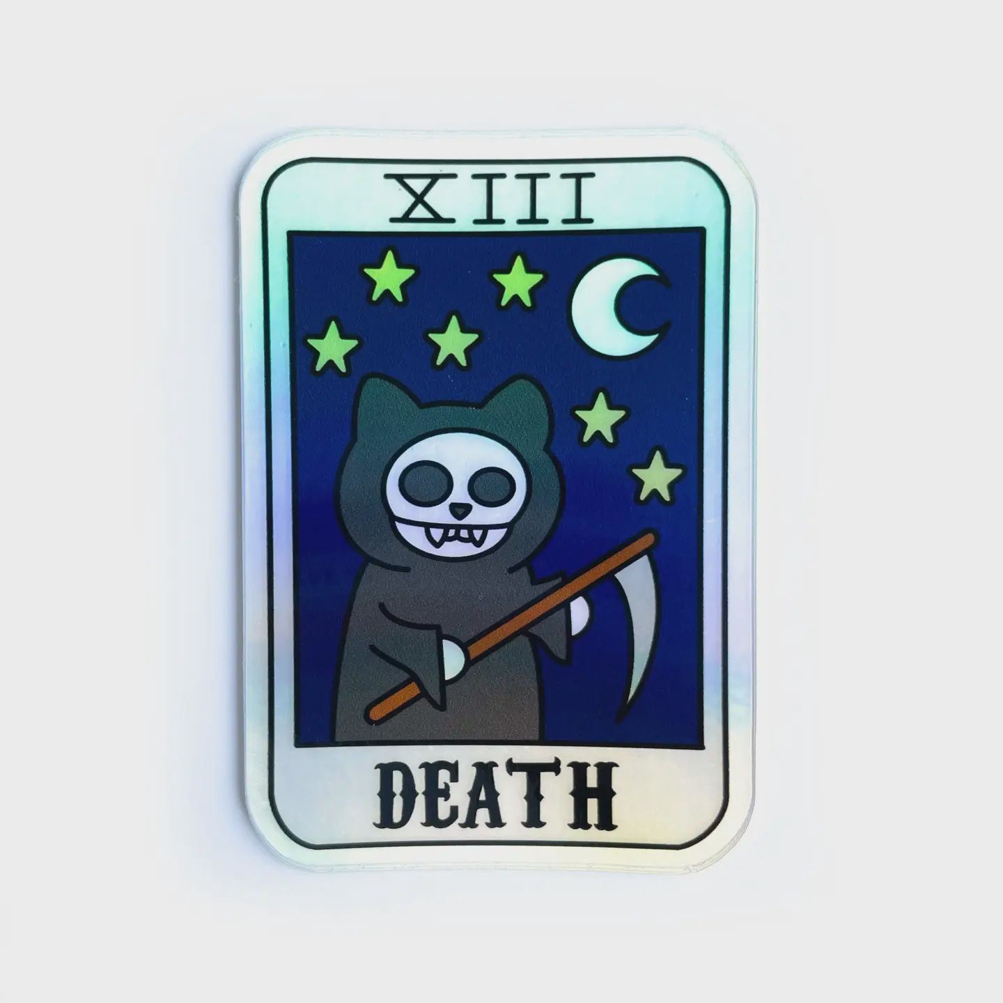 Death Tarot Kitty Holographic Sticker