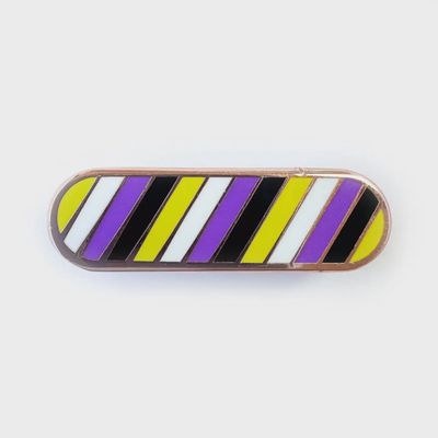 Nonbinary Pride Plaque Enamel Pin