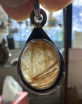 PA Gold Rutile Oval Pendant (pendant only)