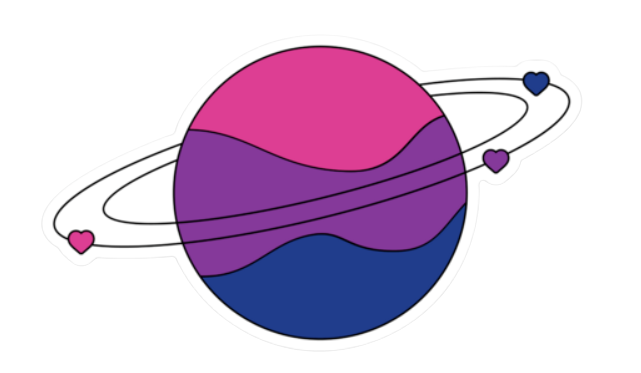 Pride Planet Sticker, Style: Bisexual