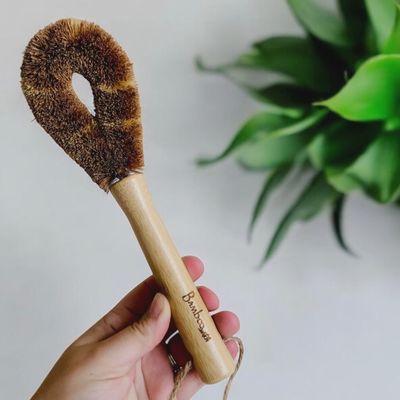 Rounded Bamboo Drinkware Cleaning Brush