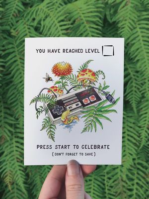 Nature Nostalgia Gameboy Birthday Greeting Card