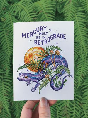 Retrograde Salamander Greeting Card