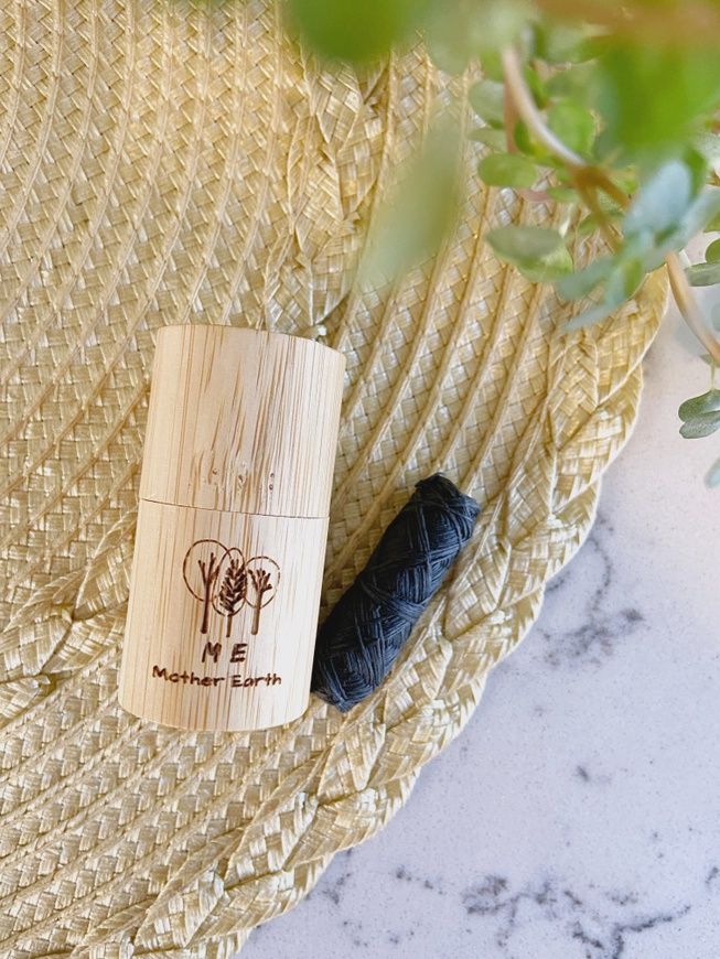 Vegan Eco Dental Floss- Refillable Bamboo Container