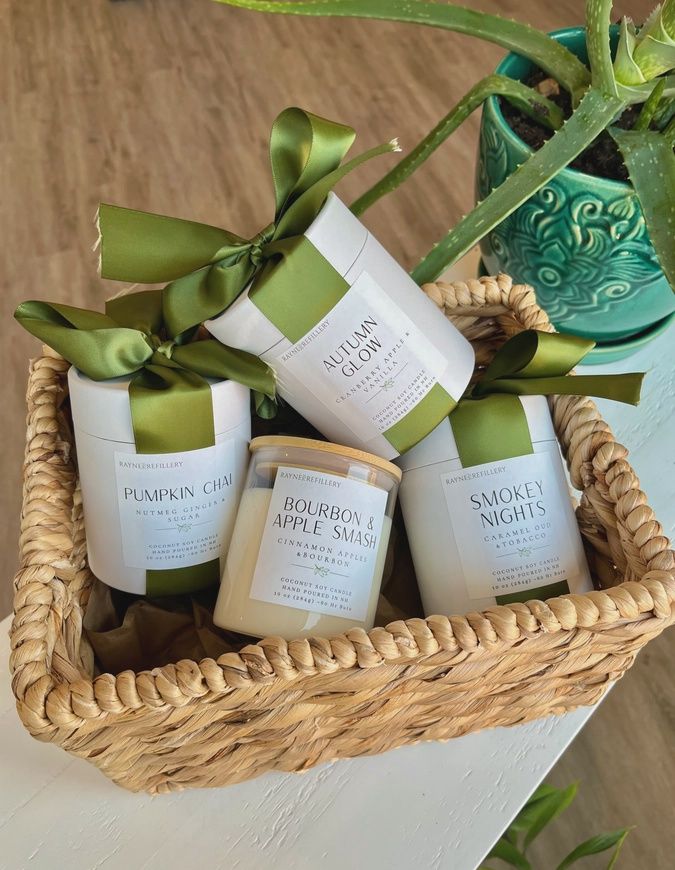 Coconut Soy Wax Candle w Gift Box - Fall Collection