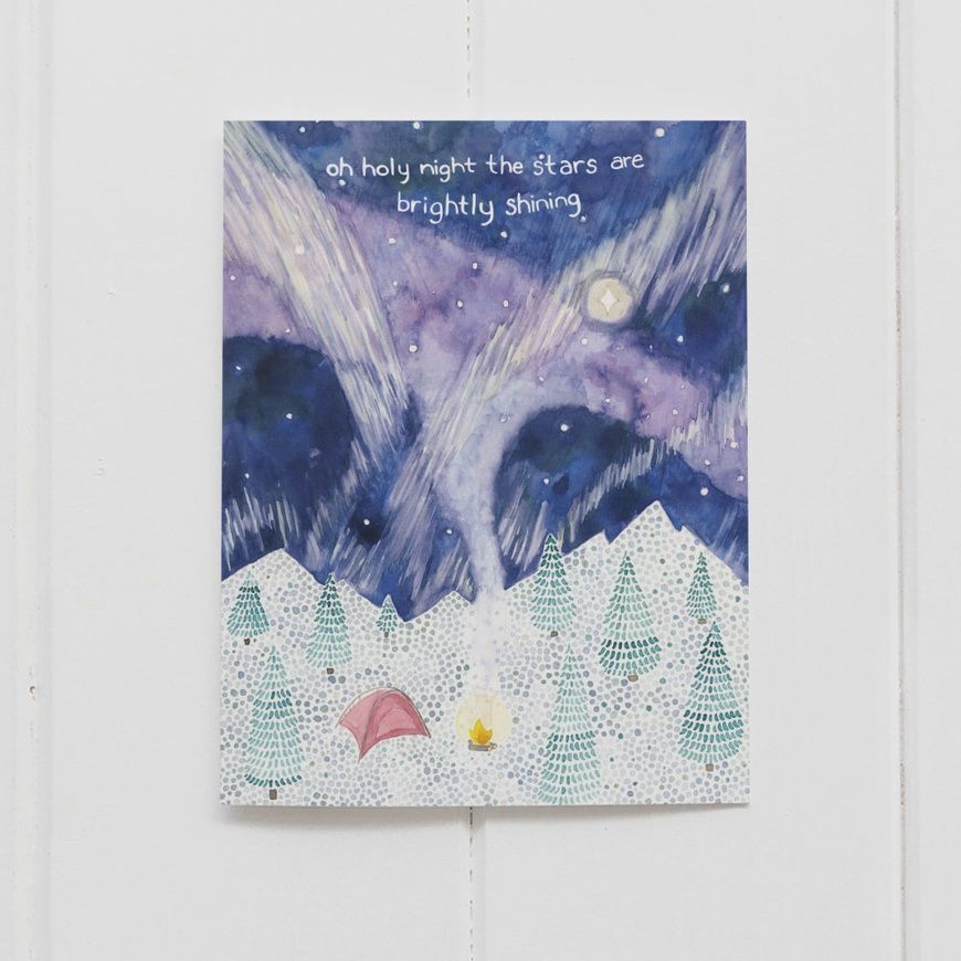 Camping Christmas Holiday Greeting Card